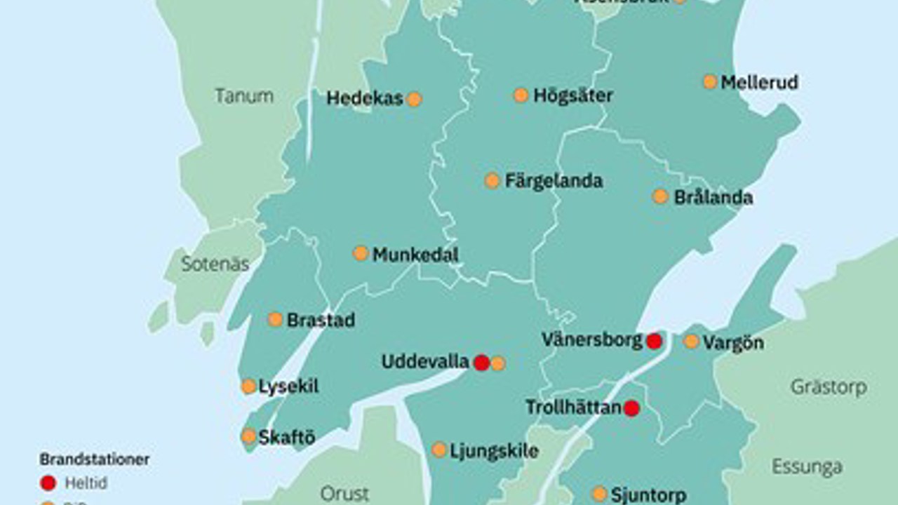 Karta Raddningstjansten Fyrbodal