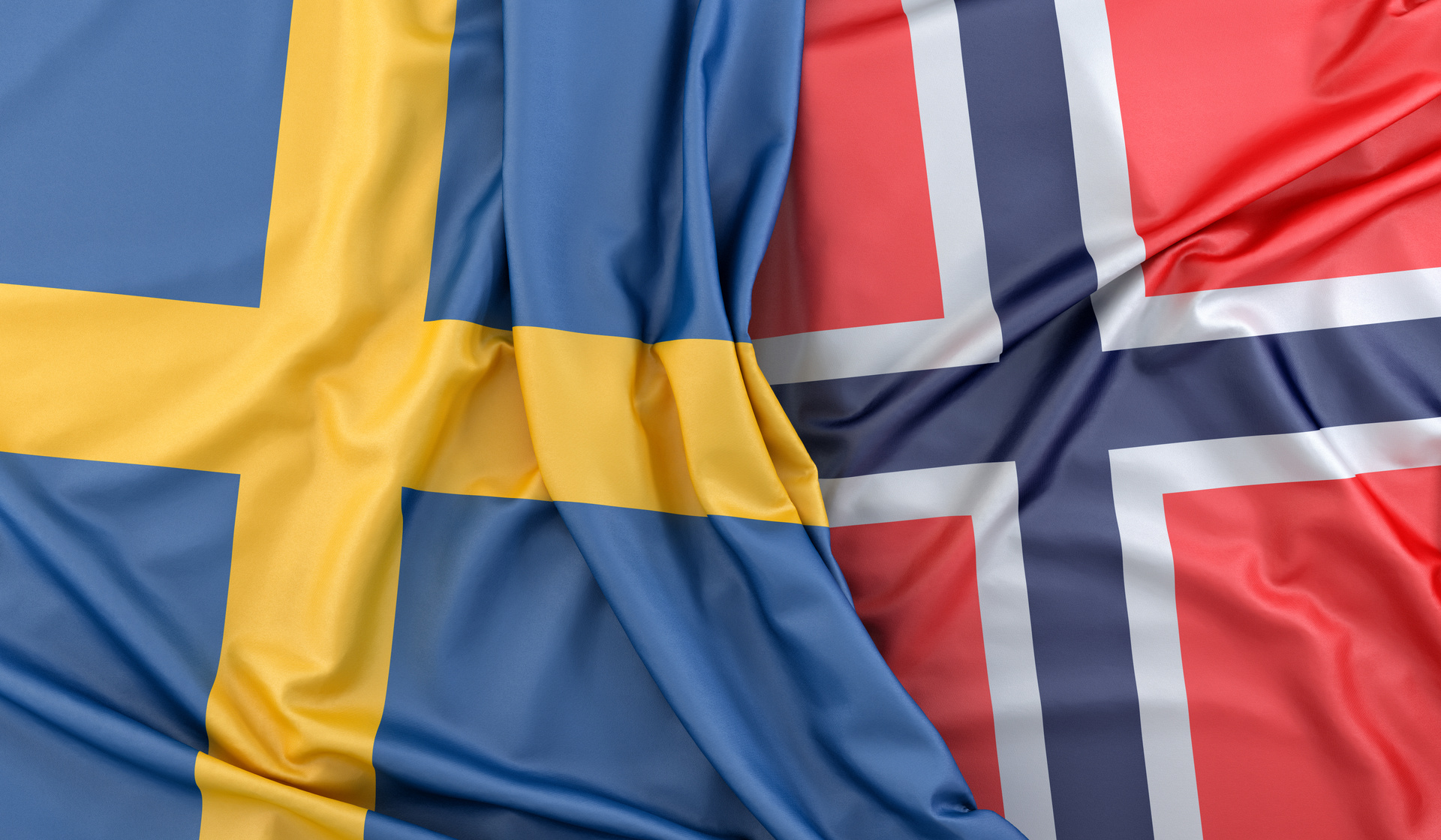 Mp67904242 Ruffled Flags Of Sweden And Norway 3D Rendering