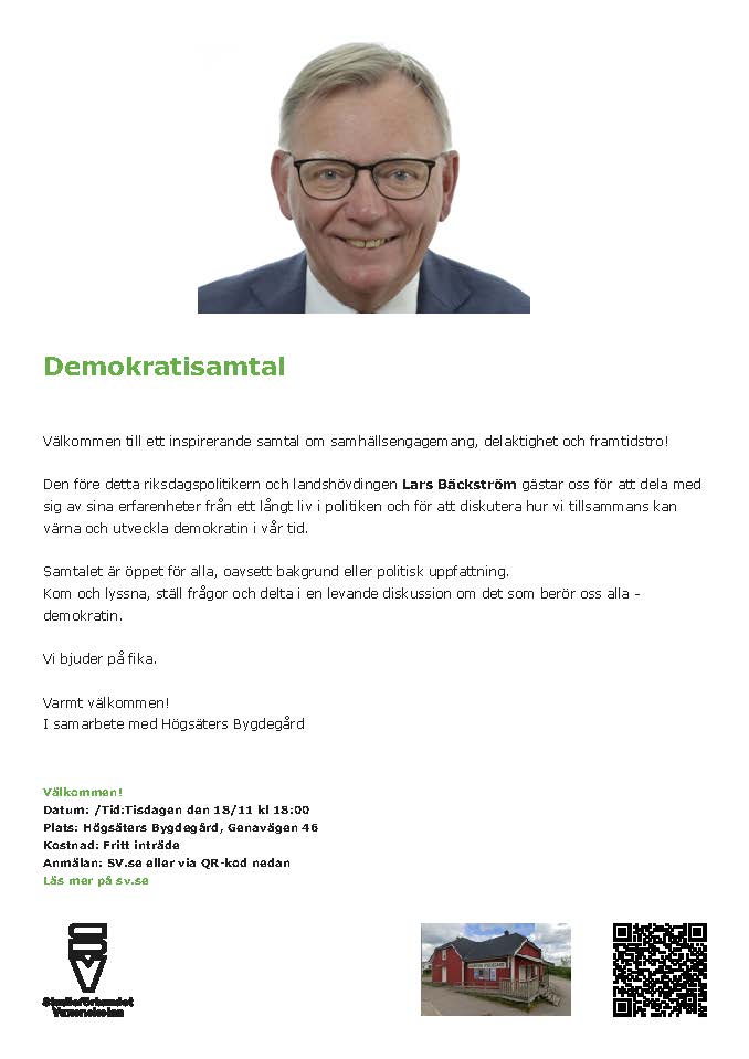 Demokratisamtal i Högsäters bygdegård