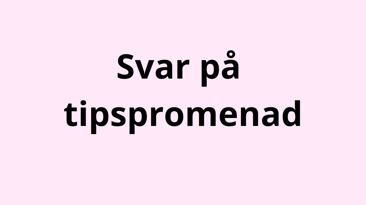 Svar På Tipspromenad
